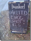 Bunker Choc Shot YUM. Photo by Nic Freeman