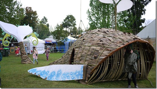 A whale made of palm fronts. Of course! Bellingen Global Carnival 2011