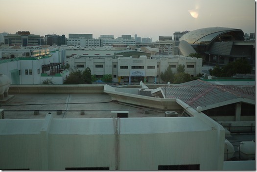 Dubai from our airport hotel room. Just on dusk. 