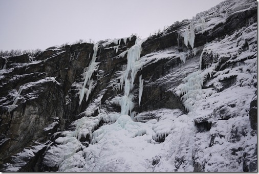 Stalactites seen from the train on the Flåm Railway in Norway
