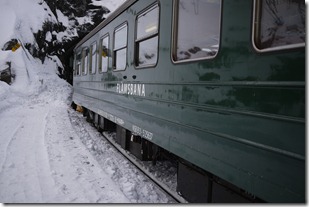 Vintage train on the Flåm Railway in Norway
