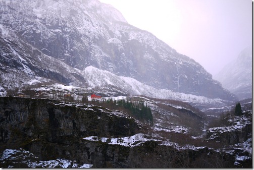 Alpine views from the train on the Flåm Railway in Norway