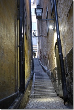 Narrowest laneway in Gamla Stan Stockholm Sweden