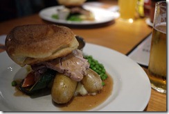 Sunday roast  and cider at Start The Bus, Bristol UK