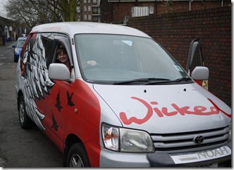 Picking up our Wicked van in Waterloo London UK