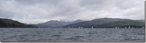Sail boats on Windermere Lake, Lake District, England