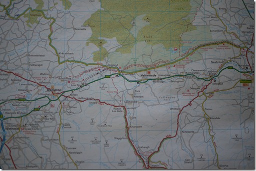 Map of the area -Hadrian's Wall, England, UK