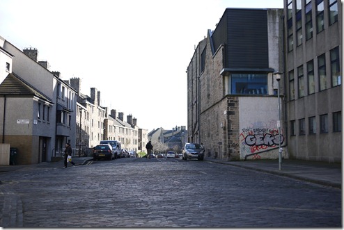 Inner city urban street Edinburgh Scotland