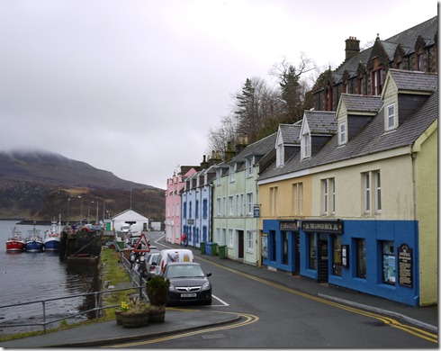 The harbour side street in Portree, all closed up for a winter weekend