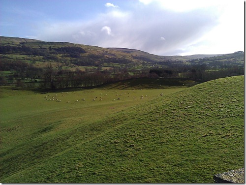 Lunch time view on road side in Yorkshire Dales National Park, England, UK