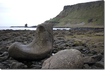 The Giant's shoes at Giant's Causeway, Causeway Coast, Northern Ireland UK
