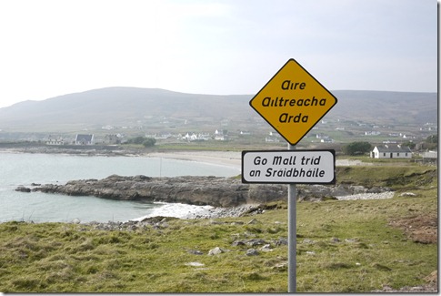 Gaelic signs The west coast of Ireland, Achill Island