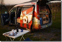 Camping in a campsite in Brecon Beacons NP, Wales