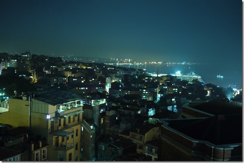 Lights over Bosphorus Straigh in Istanbul, Turkey