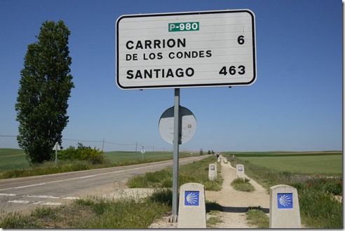 Walking to Carrion de los Condes, el Camino de Santiago, Camino Frances, Spain