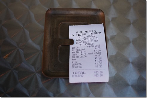 La cuenta por favour - the bill please - Spain food