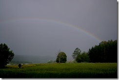 Rain clears for a rainbow - Walking Camino de Santiago from Sarria, Spain 