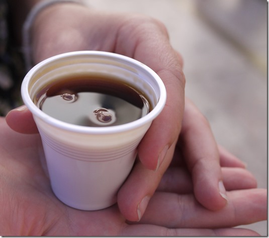 Ginjinha shot in Lisbon, Portugal