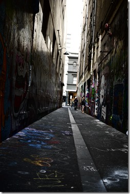 Laneway street art in Melbourne CBD