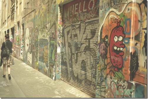 Graffiti street art in Melbourne laneway
