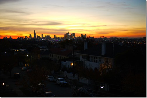 Dusk over Melbourne Victoria Australia