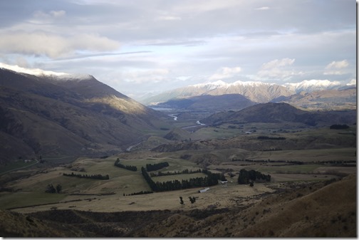 The view from Crown Range over Queenstown  New Zealand South Island