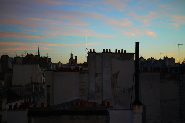 Dusk over Paris roof tops
