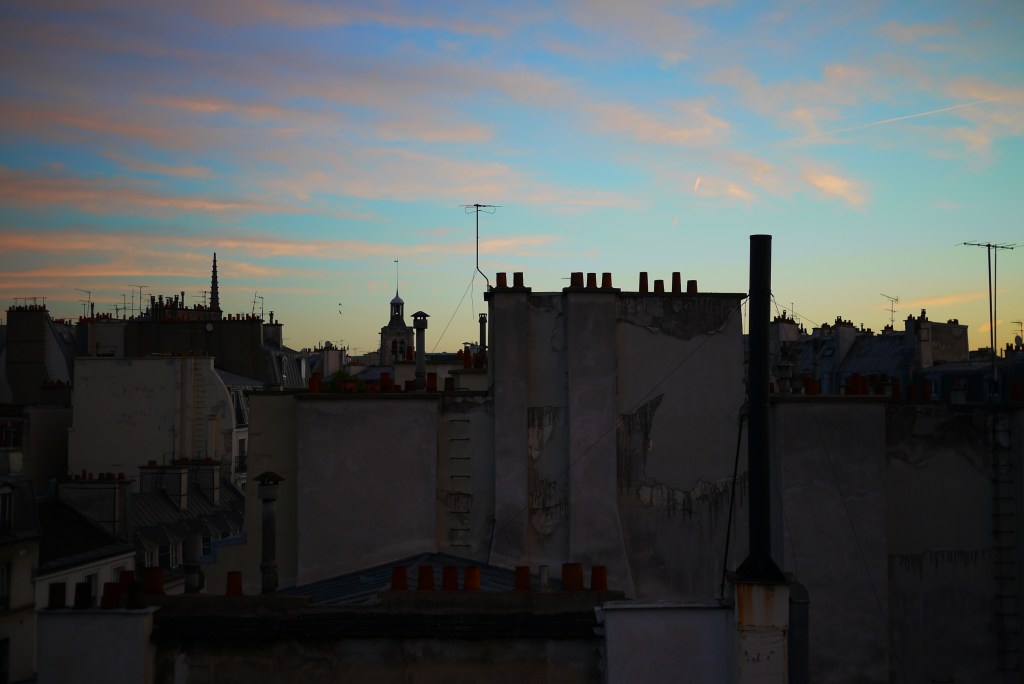 Dusk over Paris roof tops